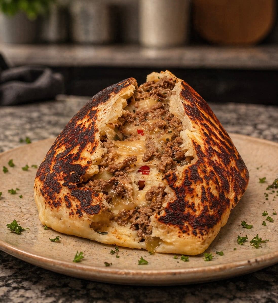 Cheesy Beef Potato Pocket